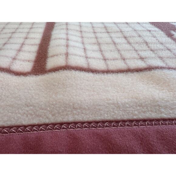 STUNNING PINK BLANKET! Korean-Japan Synthetic Fiber REVERSABLE,76" x 68",Vintage - Picture 2 of 11